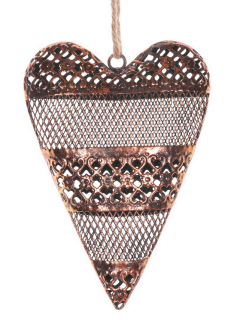 Srdce kovové 24cm medené