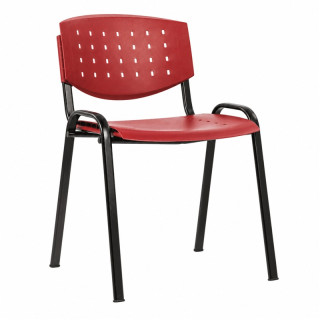 Konferenčná stolička plast/kov TAUR AIR RED