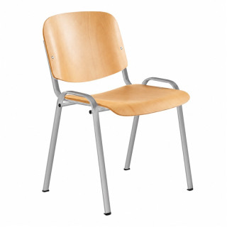 Konferenčná stolička preglejka/kov TAUR BUK / SILVER