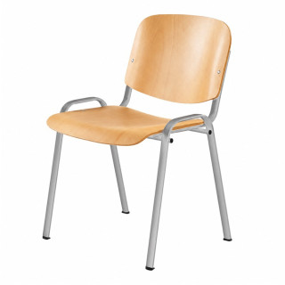 Konferenčná stolička preglejka/kov TAUR BUK / SILVER