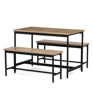 Jedálenský set MDF/kov AUT-G1175 OAK