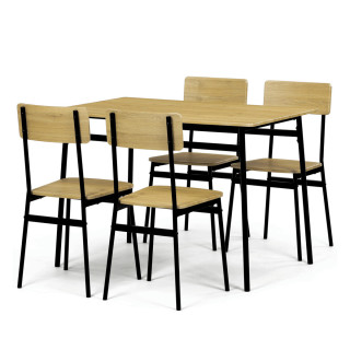 Jedálenský set MDF/kov AUT-O2155 OAK